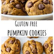 Gluten free pumpkin cookies on parchment paper.